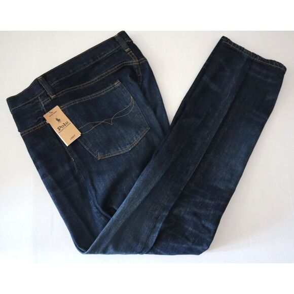 Polo Ralph Lauren Men's Sz 35x32 Dark Blue Varick Slim Straight Jeans - Picture 13 of 14